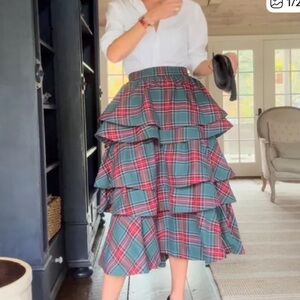 BURU Plaid Tiered Skirt size small